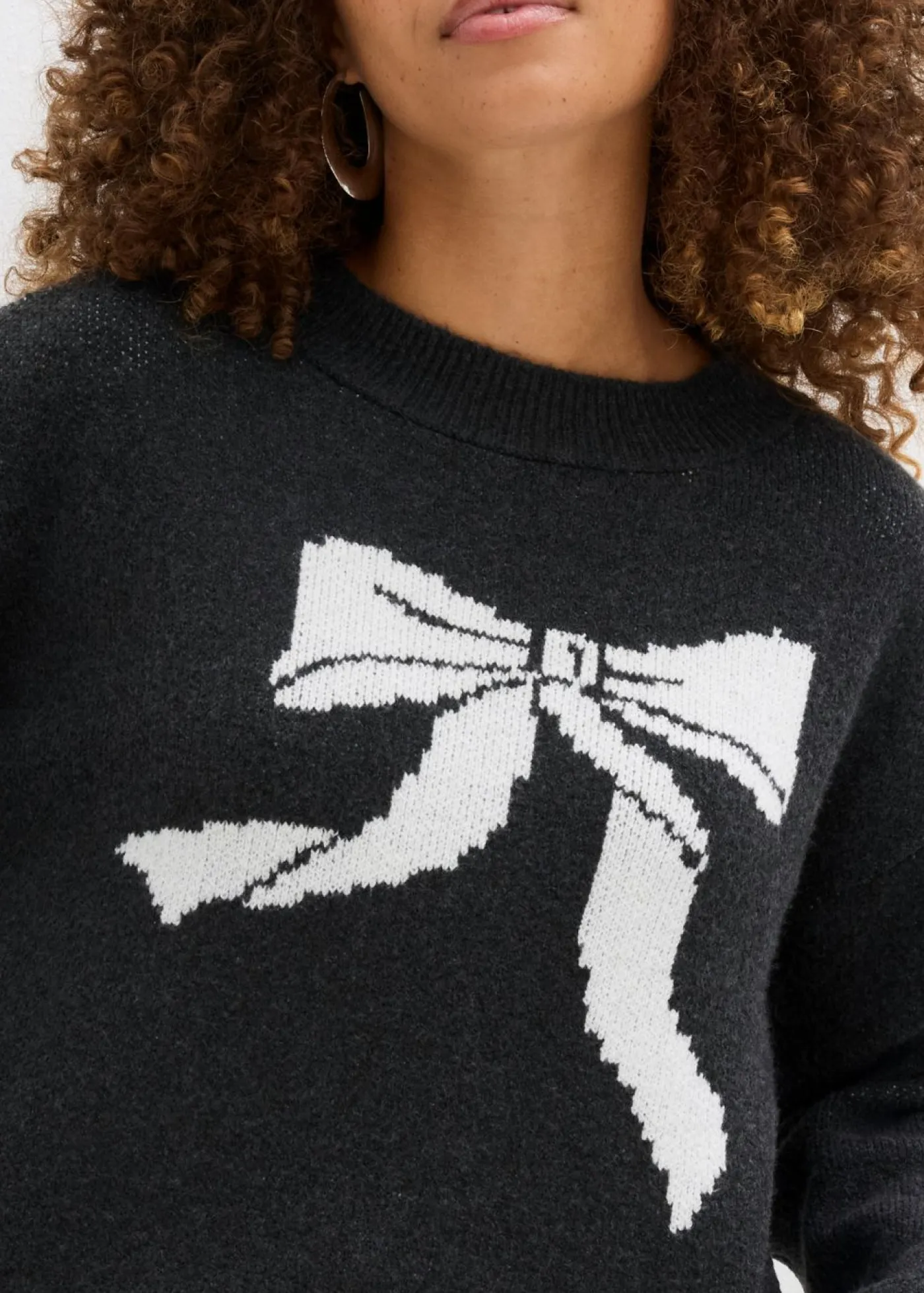 bonprix bonprix Jerséis|Ropa De Punto>Jersey de punto con lazo Antracita jaspeado