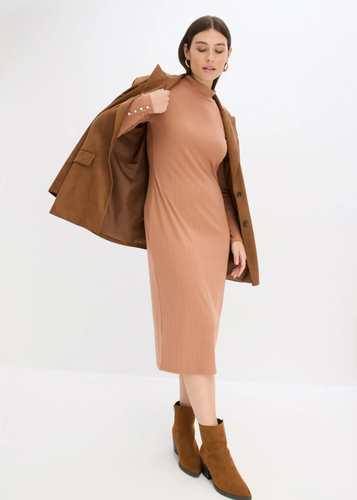 Mujer bonprix bonprix Jersey de punto de canalé de mezcla de viscosa