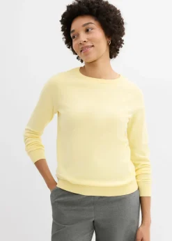 bonprix bonprix Básicos|Jerséis>Jersey de punto fino Amarillo claro