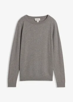 bonprix bonprix Básicos|Jerséis>Jersey de punto fino gris jaspeado moteado