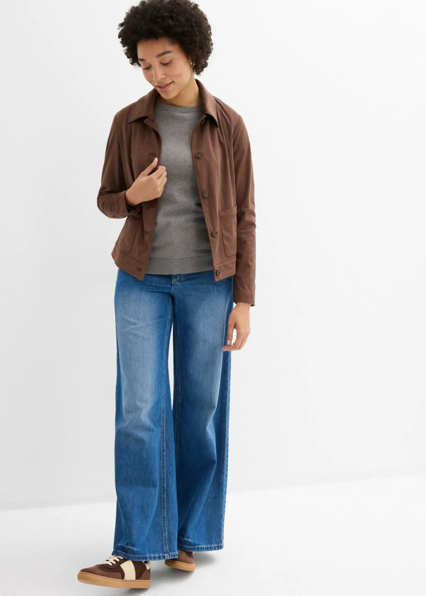 bonprix bonprix Básicos|Jerséis>Jersey de punto fino gris jaspeado moteado