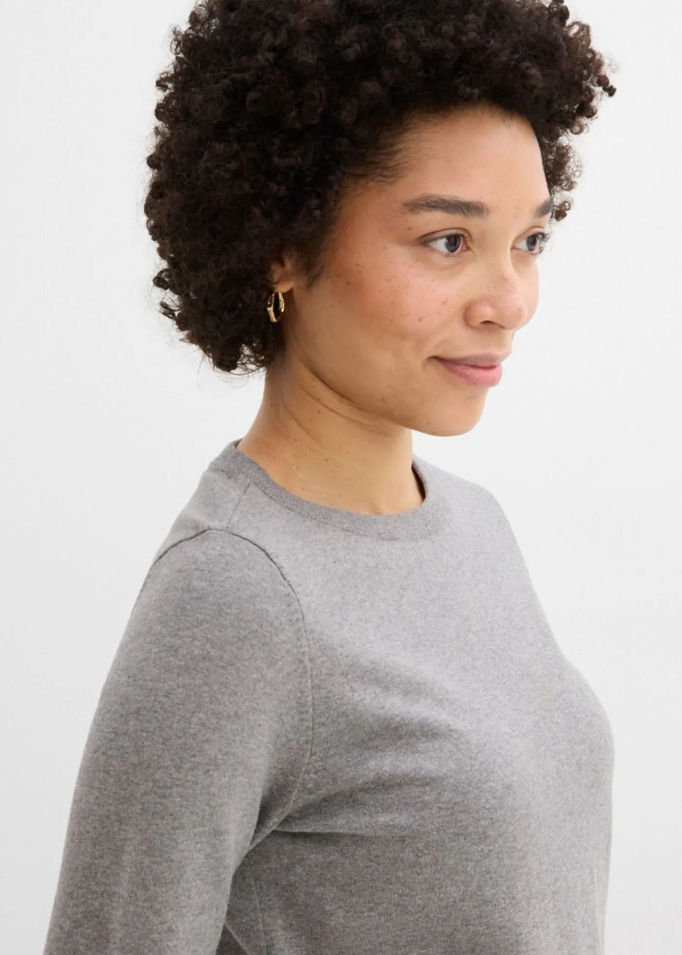 bonprix bonprix Básicos|Jerséis>Jersey de punto fino gris jaspeado moteado