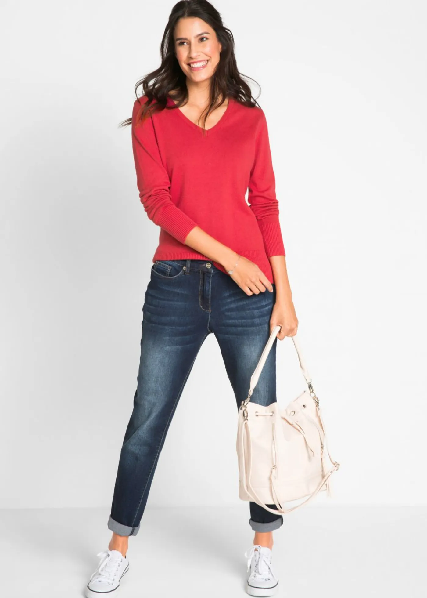 bonprix bonprix Básicos|Jerséis>Jersey de punto fino Rojo