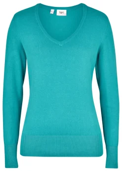 bonprix bonprix Básicos|Jerséis>Jersey de punto fino Verde aguamarina