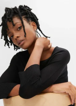 Mujer bonprix bonprix Jersey de punto fino con mangas 3/4