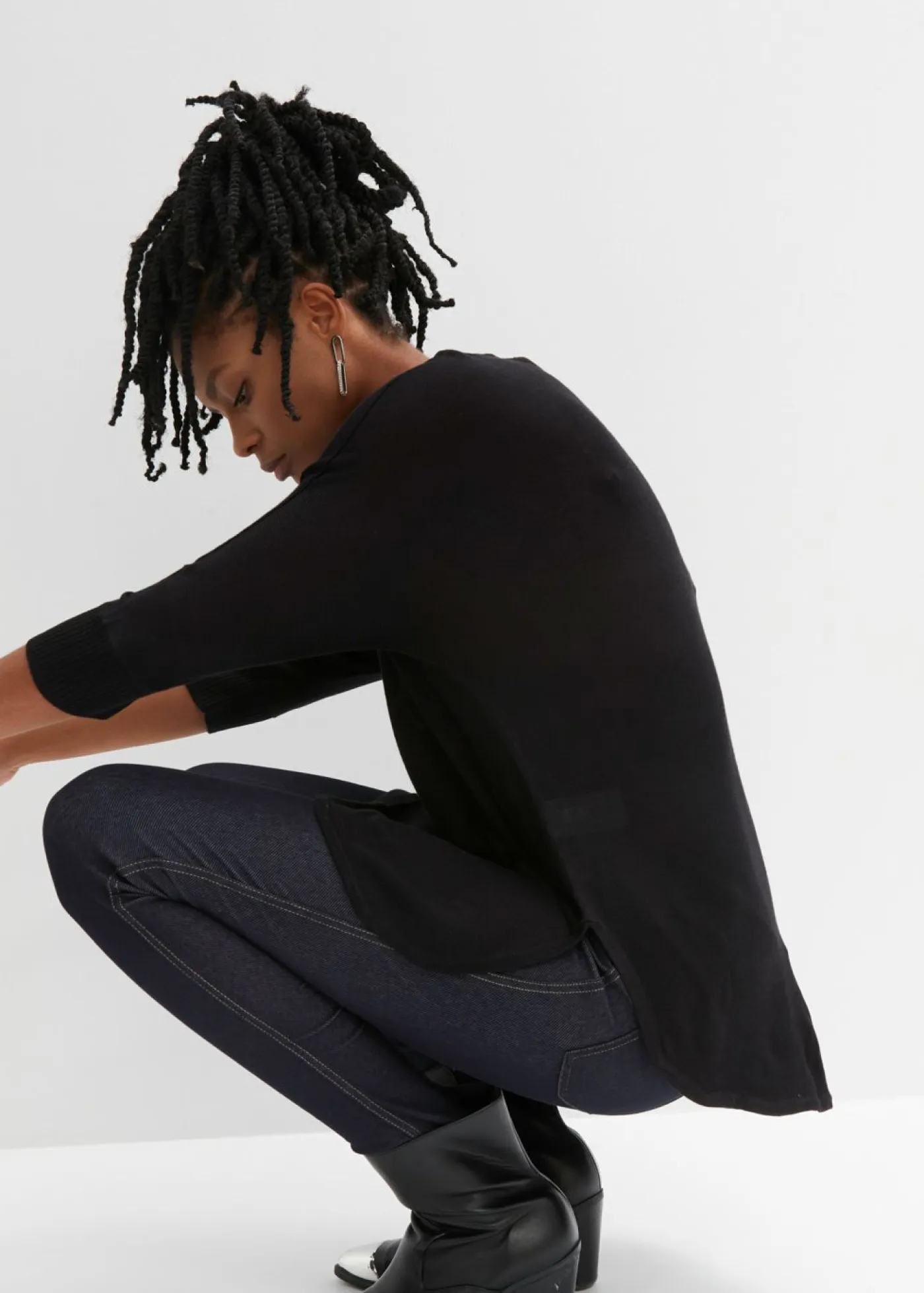 Mujer bonprix bonprix Jersey de punto fino con mangas 3/4