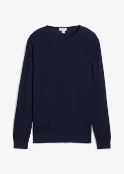 bonprix bonprix Jerséis Y Cárdigans>Jersey de punto fino con lana merina de calidad Azul marino