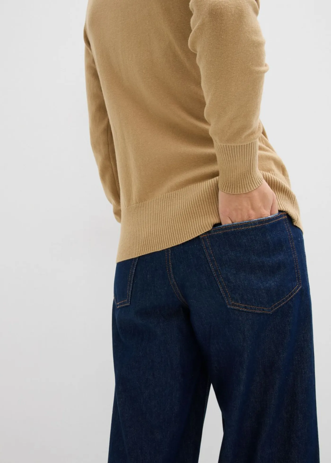 bonprix bonprix Básicos|Jerséis>Jersey de punto fino con cuello alto Caqui claro