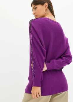 Mujer bonprix bonprix Jersey de punto fino con lentejuelas