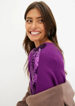 Mujer bonprix bonprix Jersey de punto fino con lentejuelas