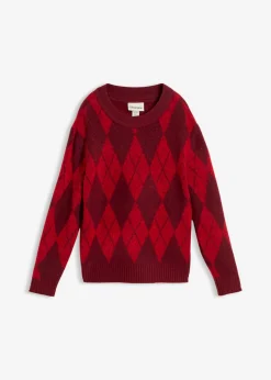 Mujer bonprix bonprix Jersey de punto fino con estampado a cuadros