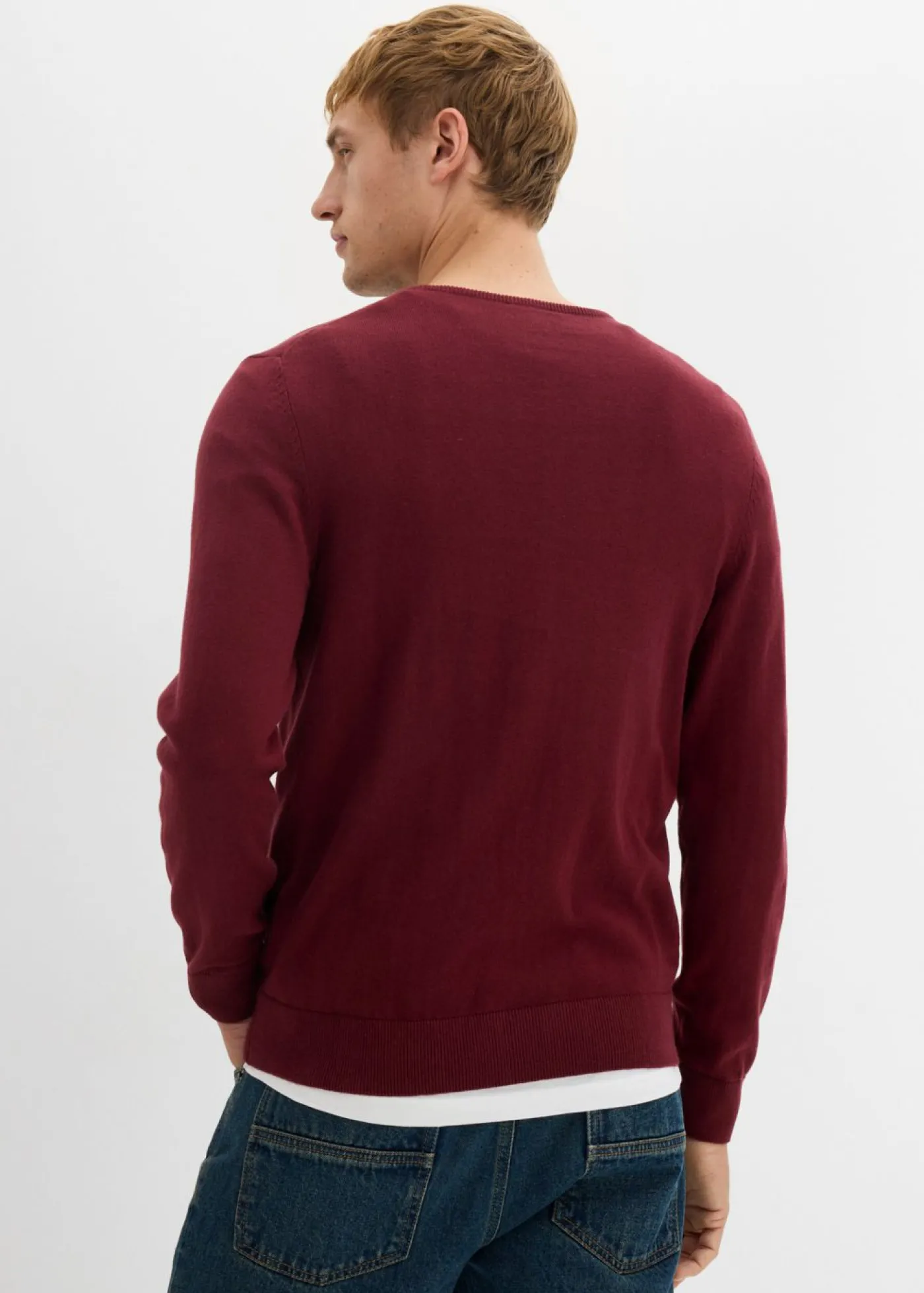 bonprix bonprix Básicos En Rebajas|Jerséis Y Cárdigans>Jersey de punto fino con lana merina de calidad mora oscuro