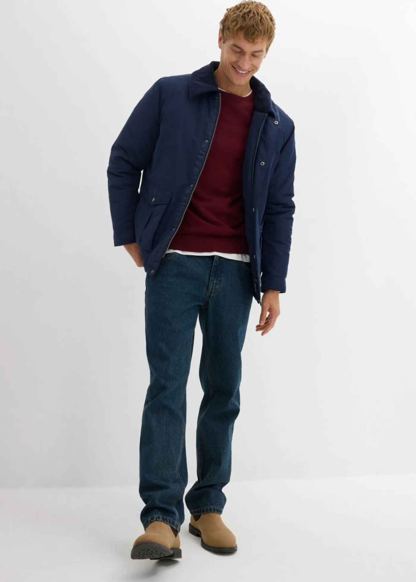 bonprix bonprix Básicos En Rebajas|Jerséis Y Cárdigans>Jersey de punto fino con lana merina de calidad mora oscuro