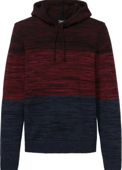 Hombre bonprix bonprix Jersey de punto fino con capucha de suave mezcla de algodón