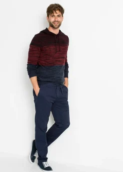 Hombre bonprix bonprix Jersey de punto fino con capucha de suave mezcla de algodón