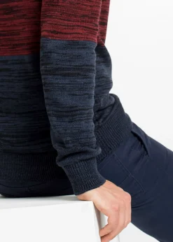 Hombre bonprix bonprix Jersey de punto fino con capucha de suave mezcla de algodón