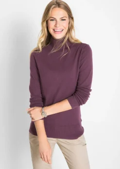 Mujer bonprix bonprix Jersey de punto fino con cuello alto
