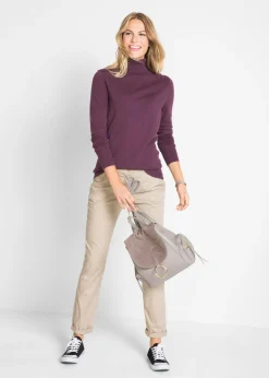 Mujer bonprix bonprix Jersey de punto fino con cuello alto