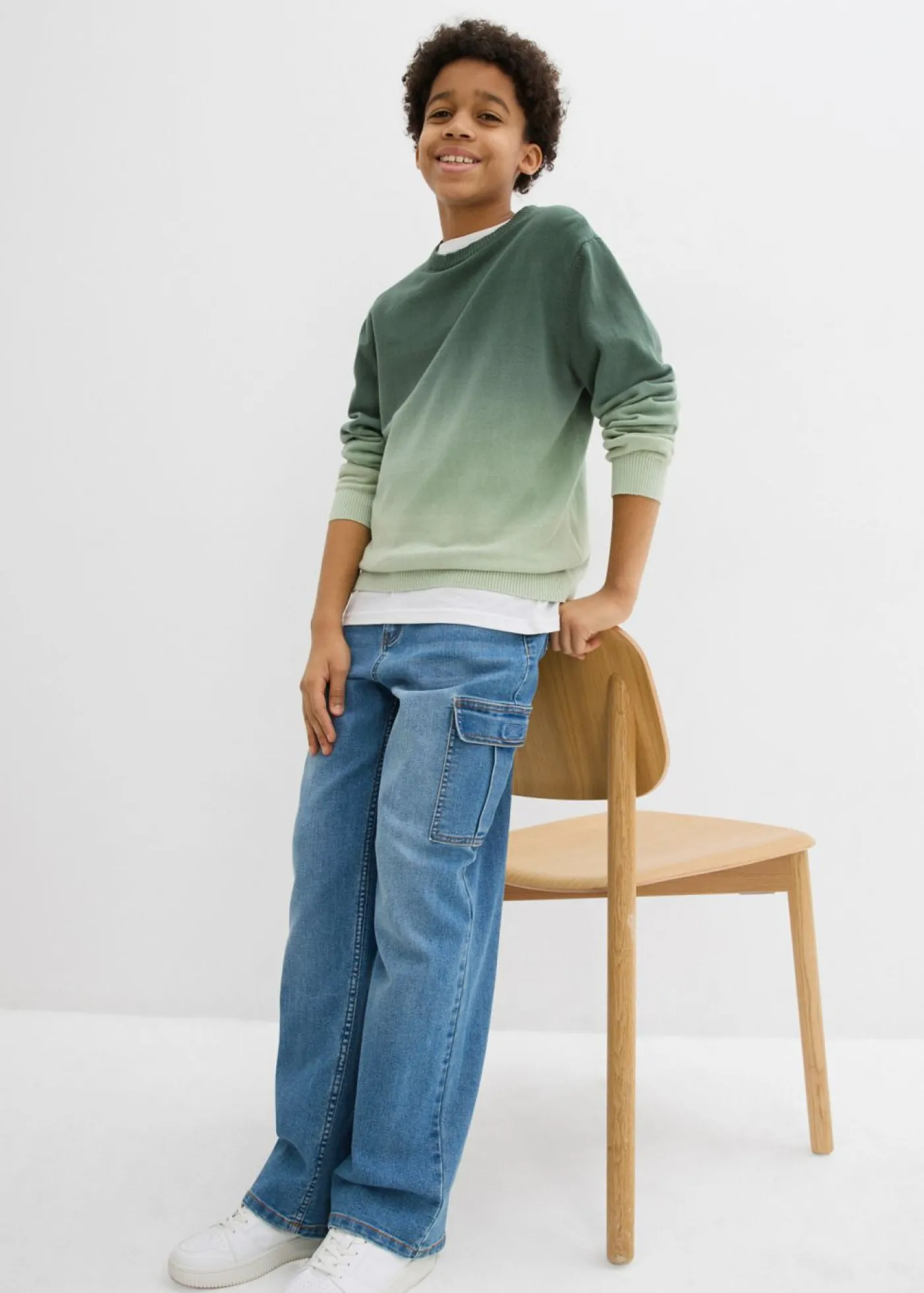 Niños bonprix bonprix Jersey de punto fino con degradado cromático