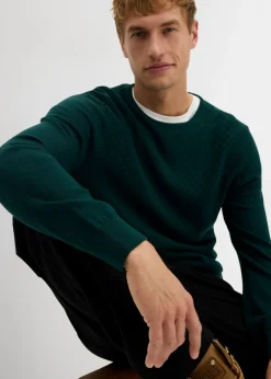 Hombre bonprix bonprix Jersey de punto fino con lana merina de calidad