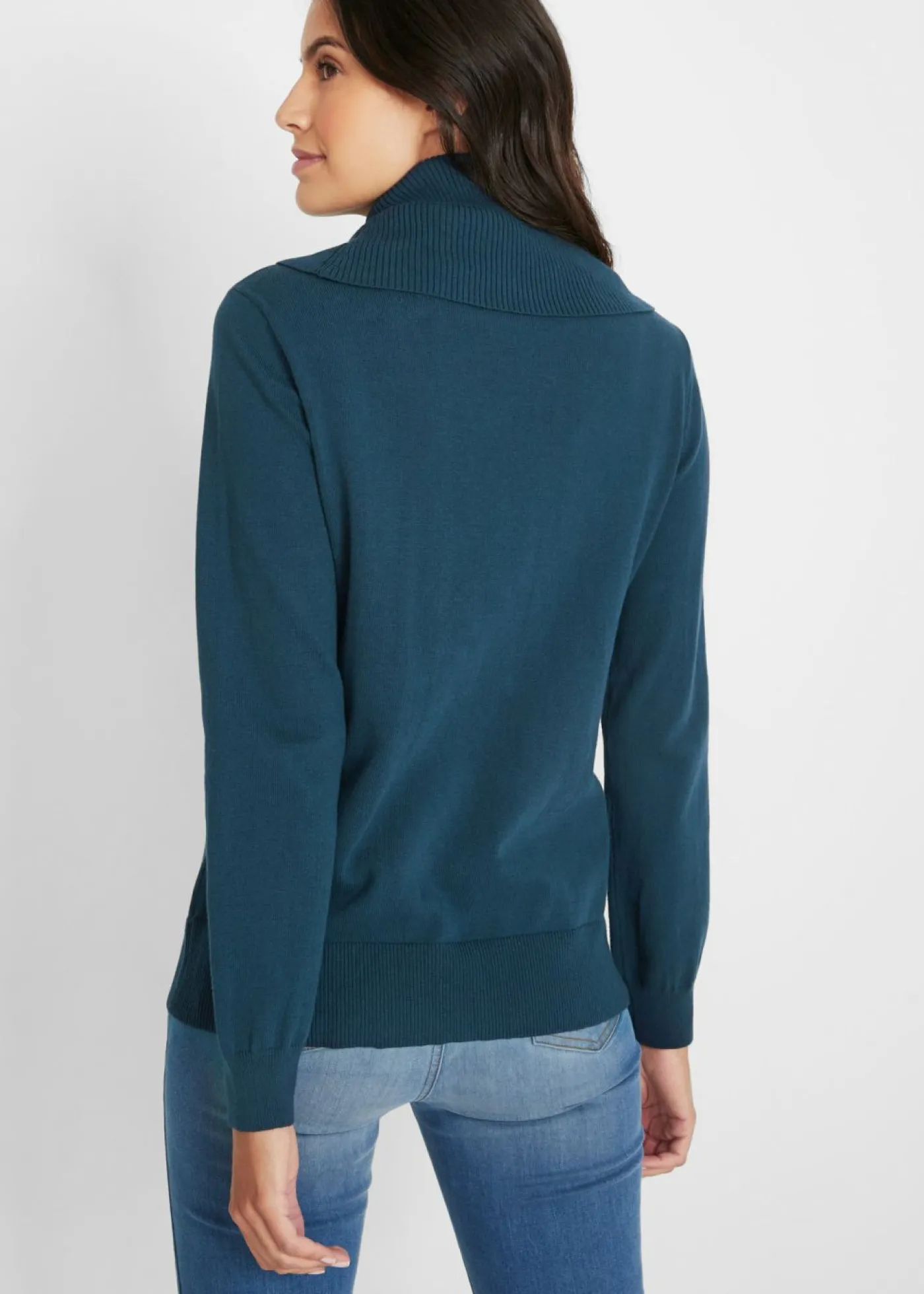 Mujer bonprix bonprix Jersey de punto fino con cuello ancho