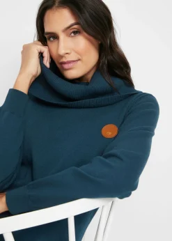 Mujer bonprix bonprix Jersey de punto fino con cuello ancho