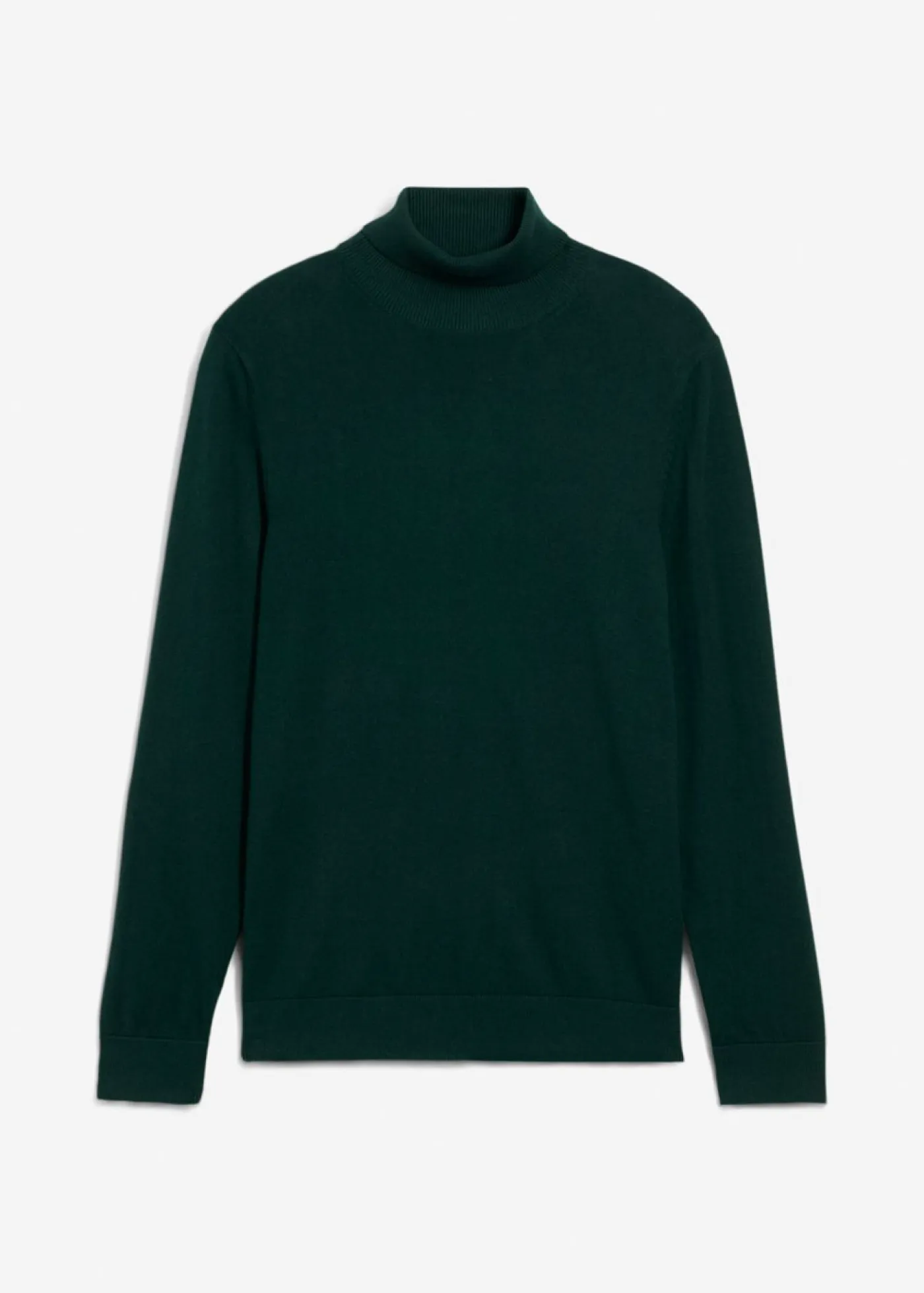 Hombre bonprix bonprix Jersey de punto fino con lana merina de calidad con cuello vuelto y corte ajustado