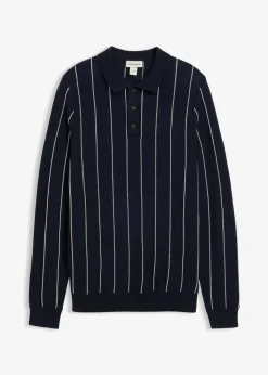 bonprix bonprix Jerséis Y Cárdigans>Jersey de punto fino con corte regular azul marino-blanco perla rayas verticales