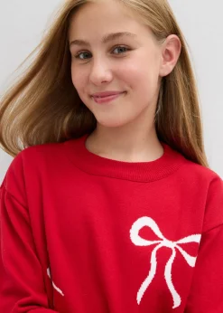 Niños bonprix bonprix Jersey de punto fino con detalles de lazos