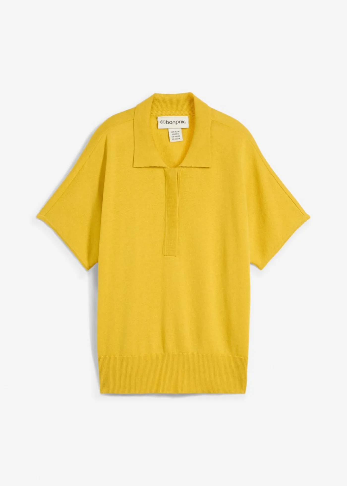 Mujer bonprix bonprix Jersey de punto fino con contenido de seda y cuello tipo polo