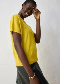 Mujer bonprix bonprix Jersey de punto fino con contenido de seda y cuello tipo polo