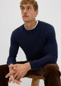 Hombre bonprix bonprix Jersey de punto fino con lana merina de calidad