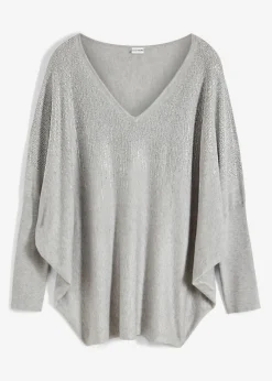 Mujer bonprix bonprix Jersey de punto fino con aplicación de piedras brillantes