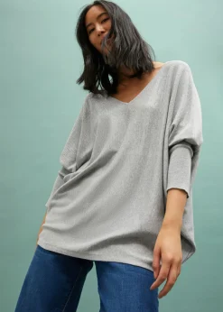 Mujer bonprix bonprix Jersey de punto fino con aplicación de piedras brillantes