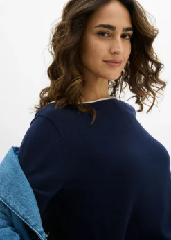 Mujer bonprix bonprix Jersey de punto fino de mezcla de algodón