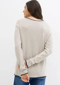 Mujer bonprix bonprix Jersey de punto fino de mezcla de algodón