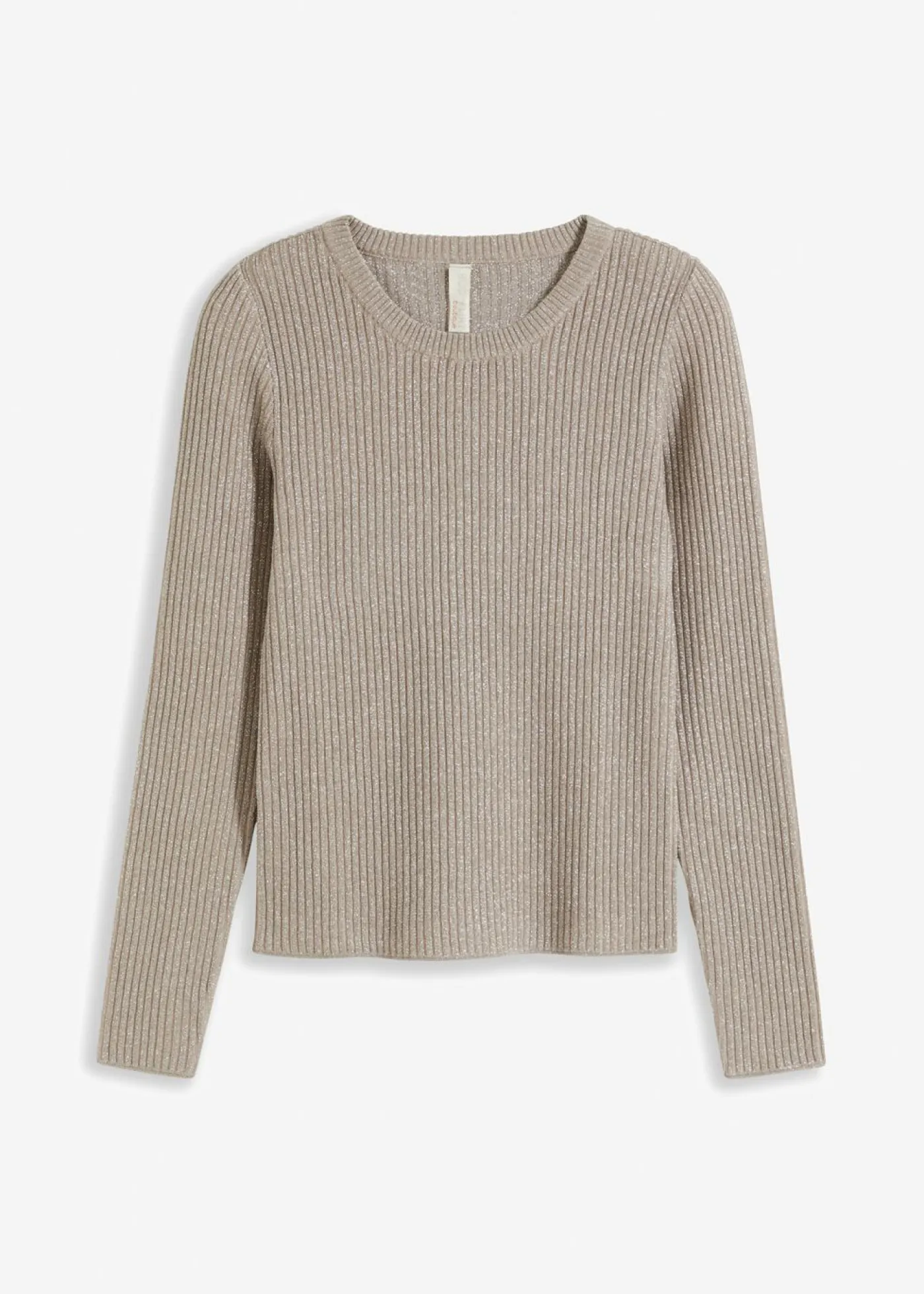 bonprix bonprix Jerséis|Ropa De Punto>Jersey de punto fino de mezcla de viscosa suave plata/piedra natural