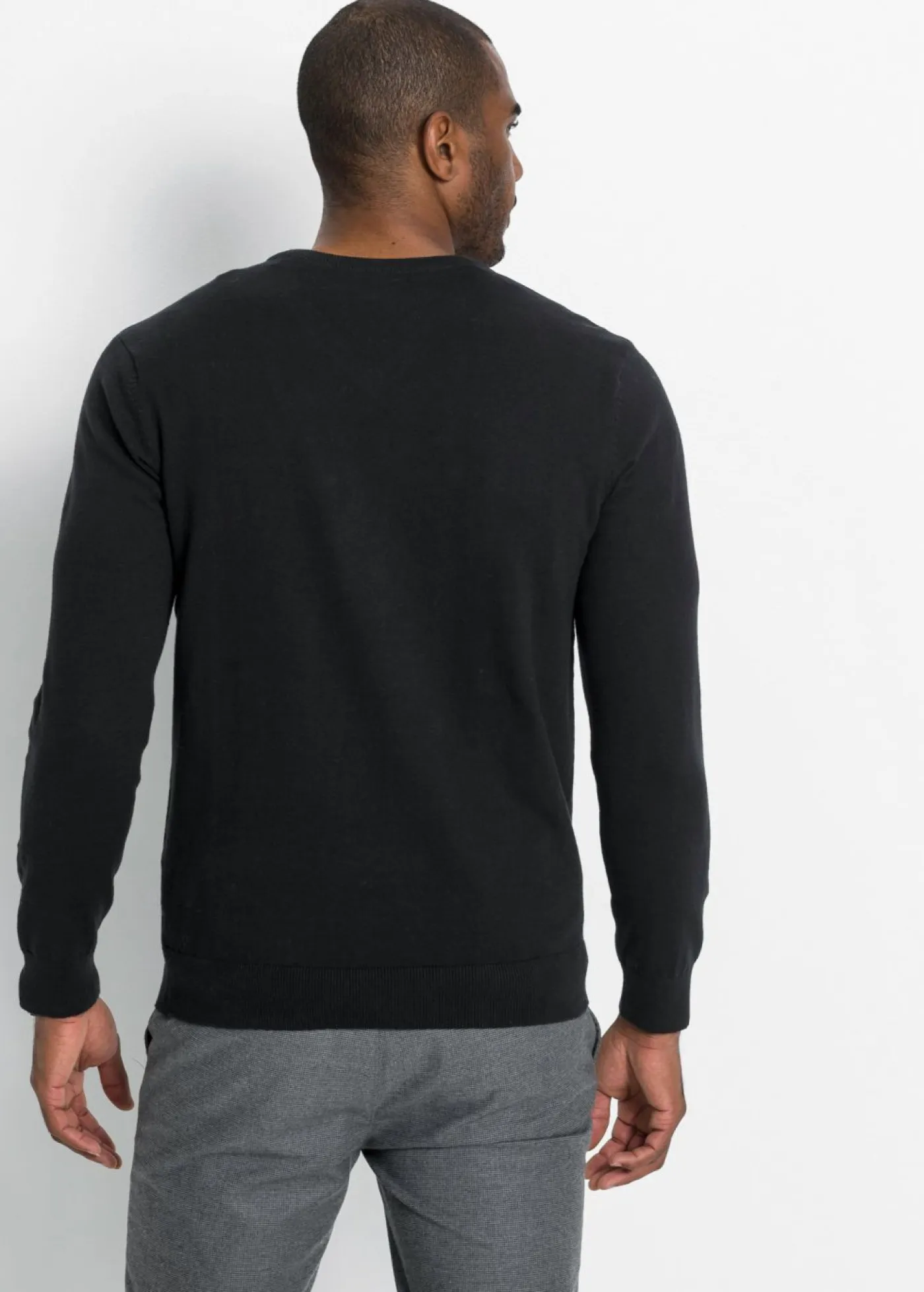 bonprix bonprix Básicos En Rebajas|Jerséis Y Cárdigans>Jersey de punto fino de mezcla de algodón suave Negro