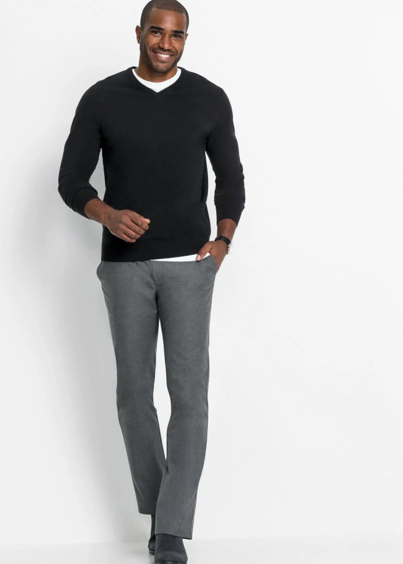 bonprix bonprix Básicos En Rebajas|Jerséis Y Cárdigans>Jersey de punto fino de mezcla de algodón suave Negro