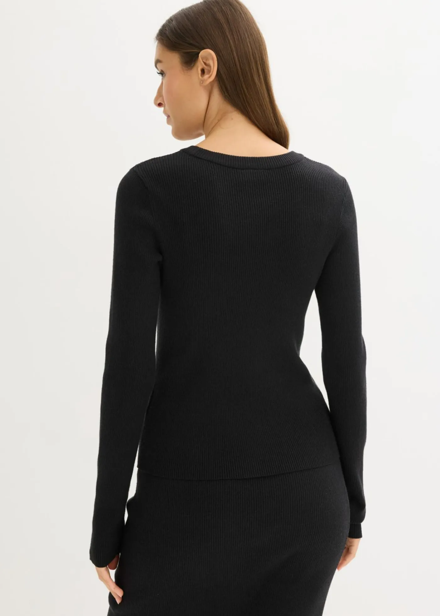 bonprix bonprix Jerséis|Ropa De Punto>Jersey de punto fino de mezcla de viscosa suave Negro