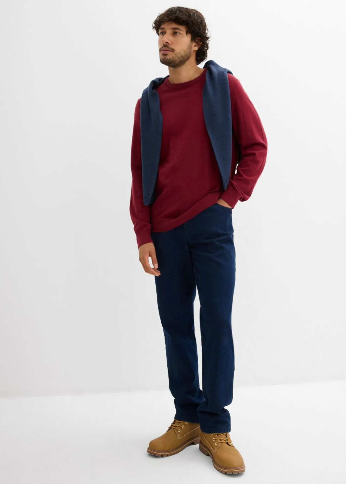 Hombre bonprix bonprix Jersey de punto fino de suave mezcla de algodón