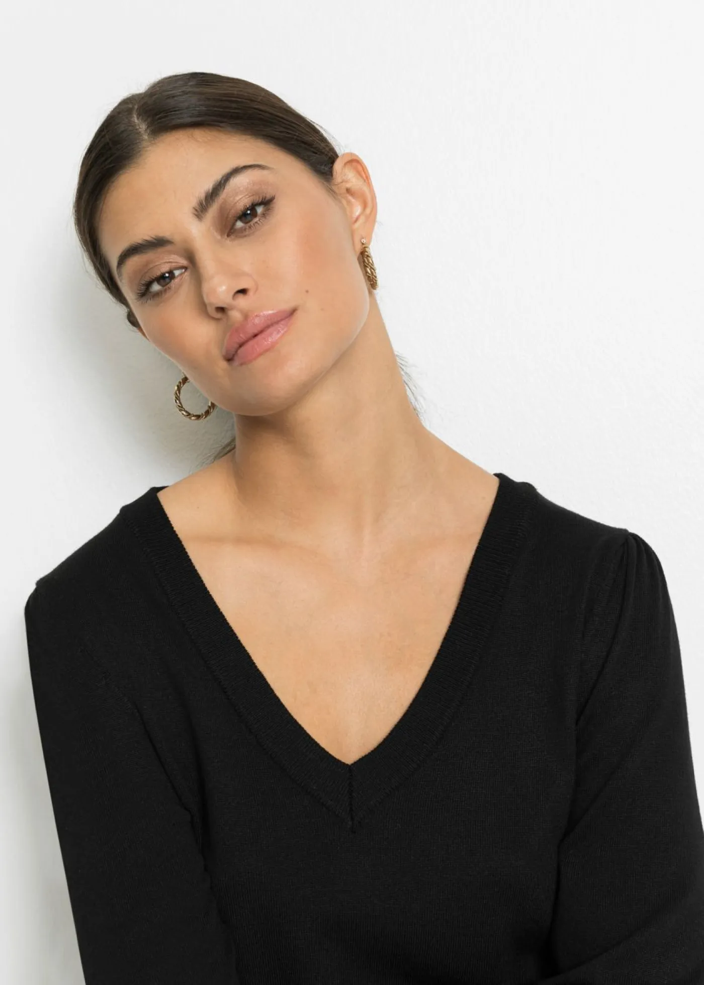 bonprix bonprix Jerséis|Ropa De Punto>Jersey de punto fino en mezcla de viscosa Negro