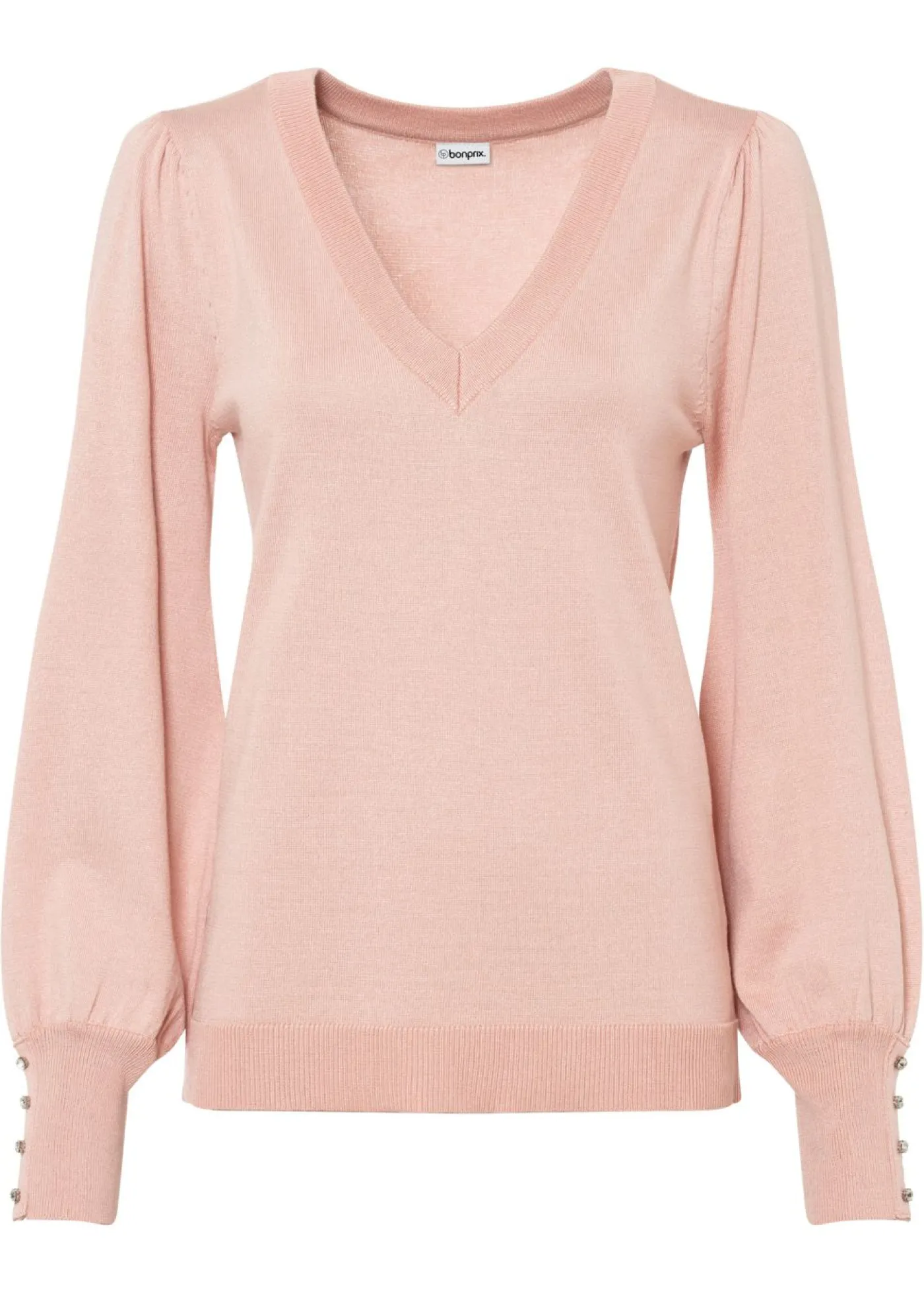 bonprix bonprix Jerséis|Ropa De Punto>Jersey de punto fino en mezcla de viscosa rosa viejo