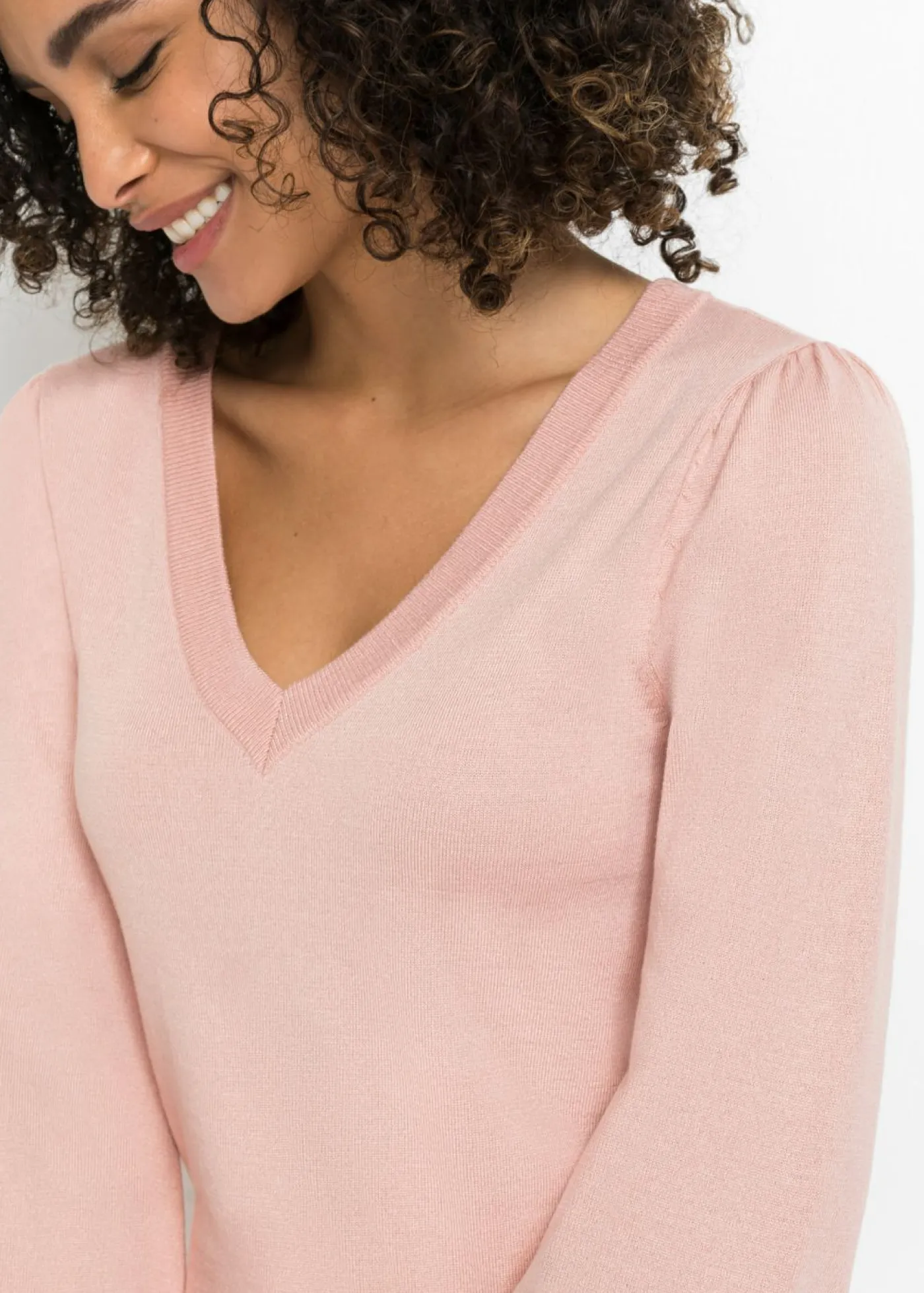 bonprix bonprix Jerséis|Ropa De Punto>Jersey de punto fino en mezcla de viscosa rosa viejo