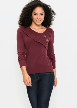 Mujer bonprix bonprix Jersey de punto fino y mezcla de algodón