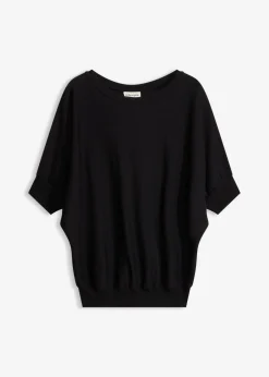 bonprix bonprix Jerséis|Novedades>Jersey de punto fino y mezcla de algodón Negro