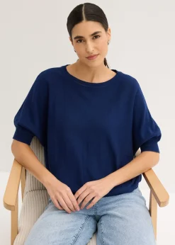 Mujer bonprix bonprix Jersey de punto fino y mezcla de algodón