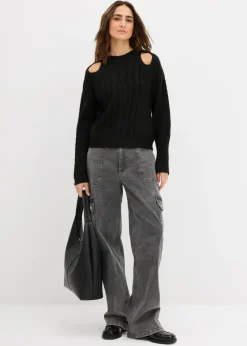 Mujer bonprix bonprix Jersey de punto grueso con patrón trenzado