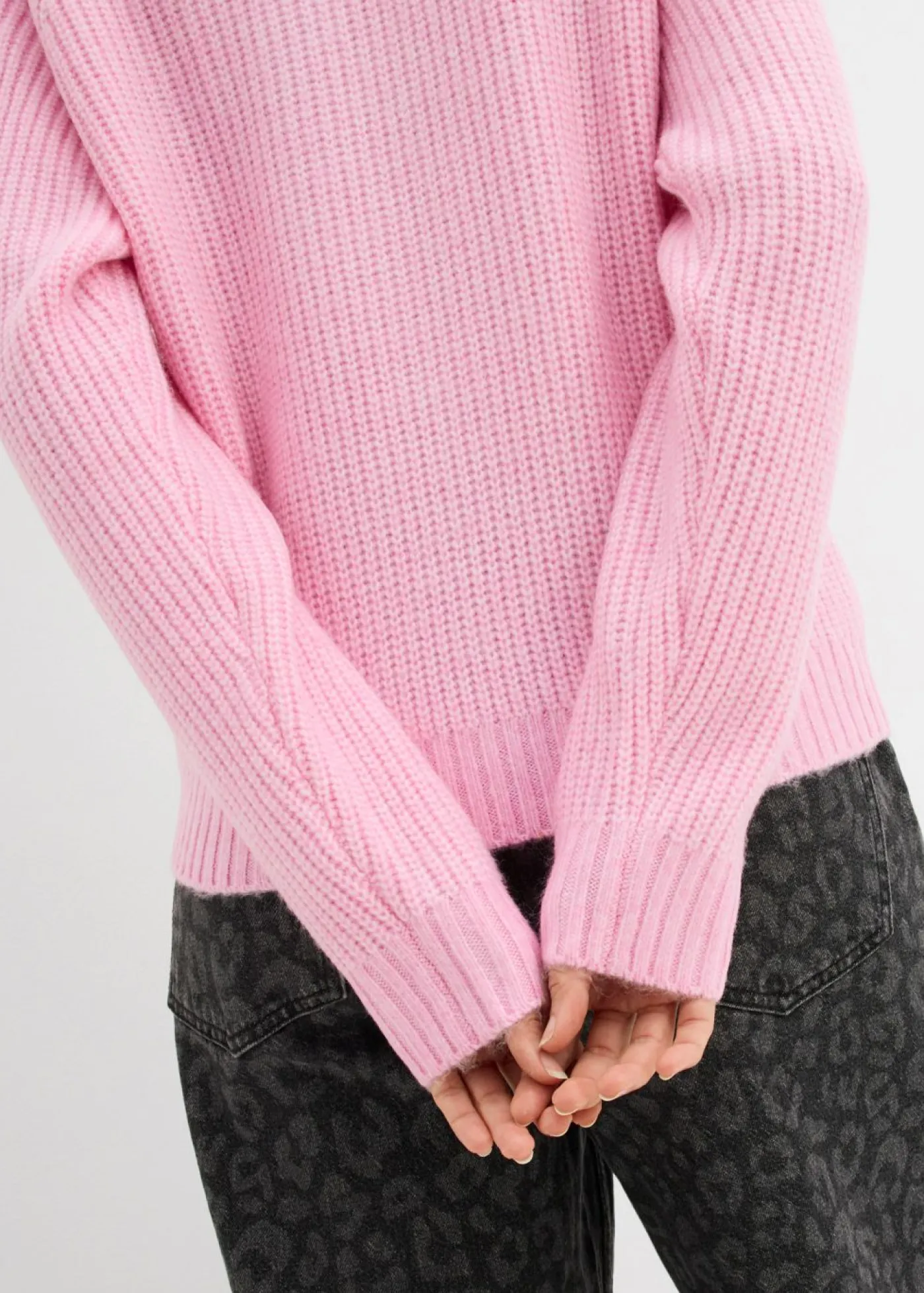 bonprix bonprix Jerséis|Ropa De Punto>Jersey de punto grueso con patrón trenzado Rosa