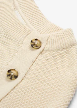 bonprix bonprix Jerséis|Ropa De Punto>Jersey de punto grueso con botonera blanco perla